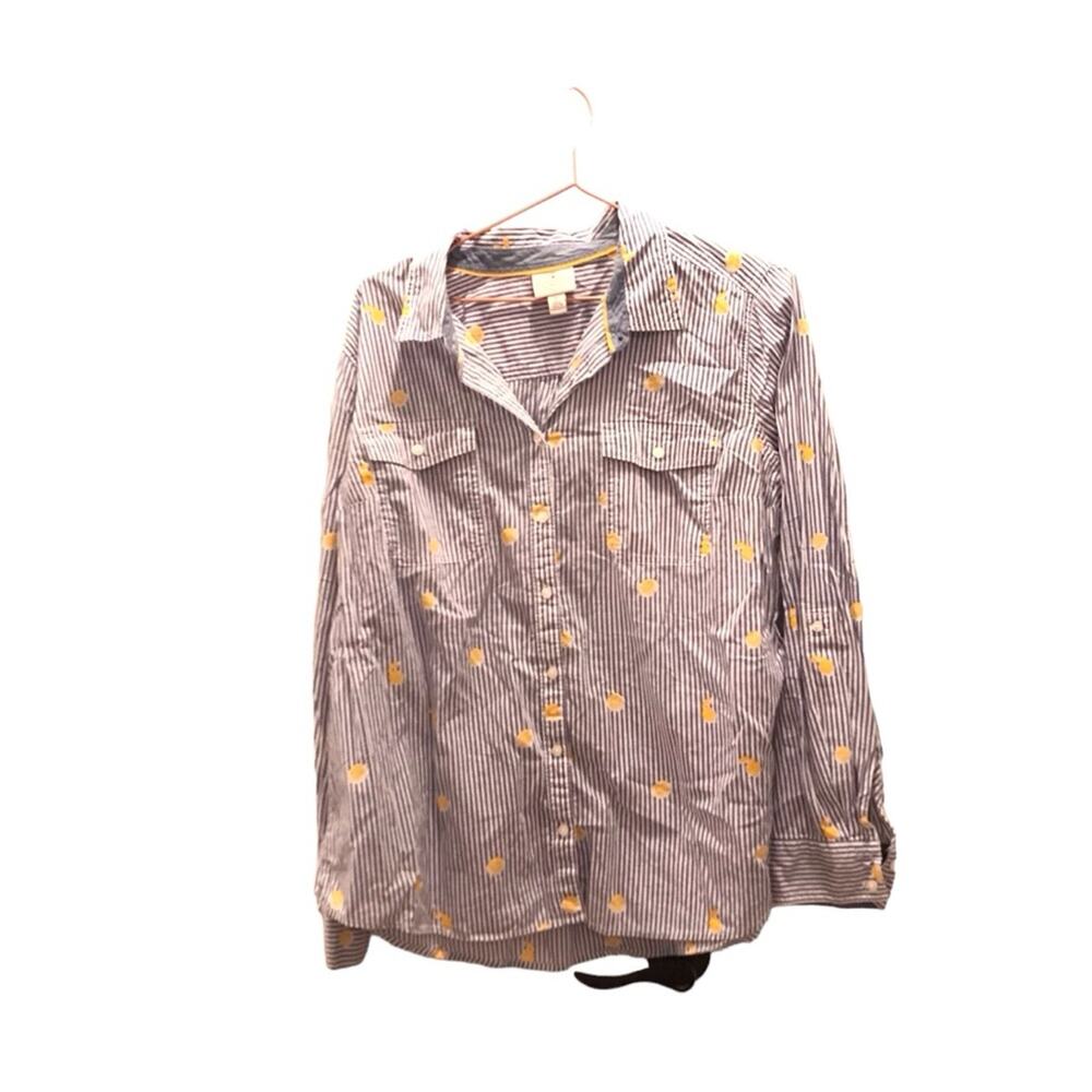 St. John’s Bay old money Striped Button Up with lemons Size XL